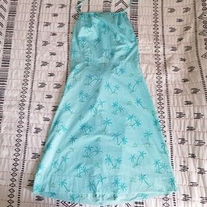 Vintage Lilly Pulitzer Blue Halter Palm Printed Dress 8
